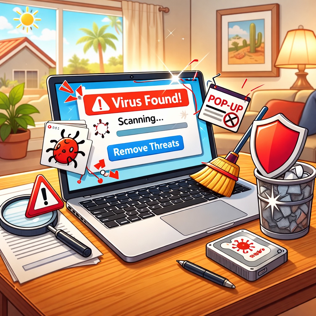 In-home antivirus setup and virus removal for Apache Junction, AZ