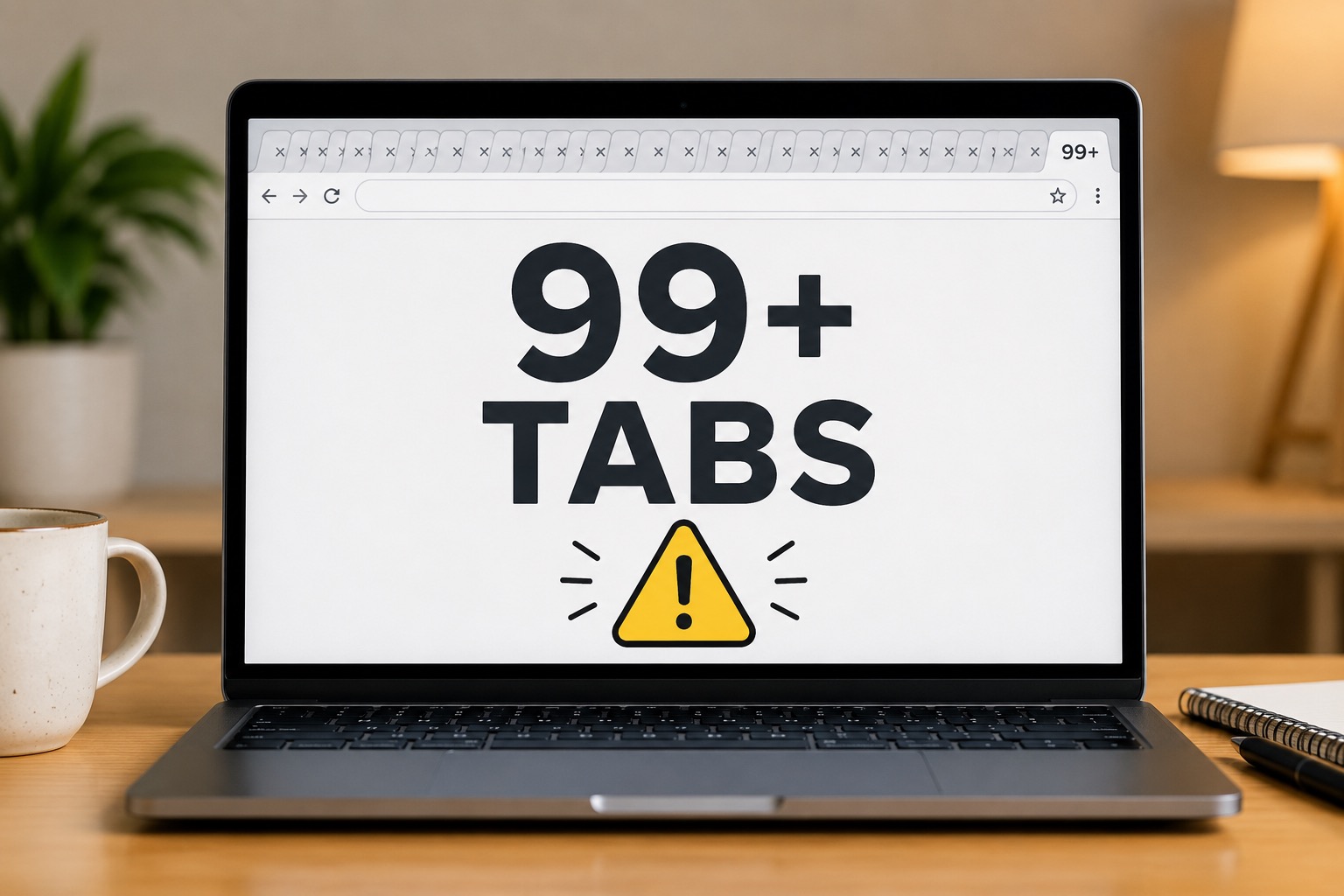 Too many browser tabs open on a laptop
