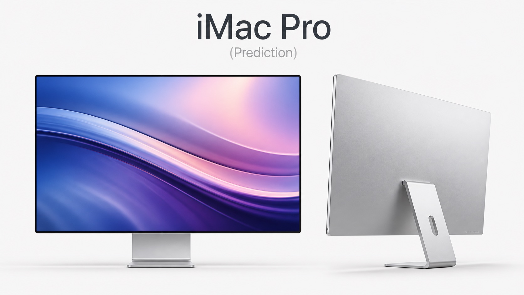 Concept of a slim 32-inch iMac Pro prediction with thin bezels