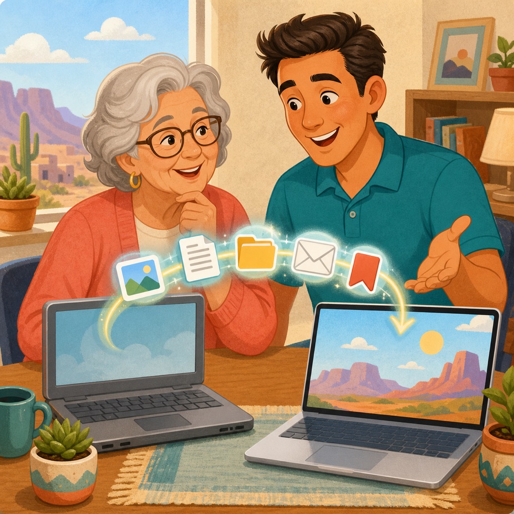 Transferring files from an old computer to a new computer in Apache Junction, Arizona
