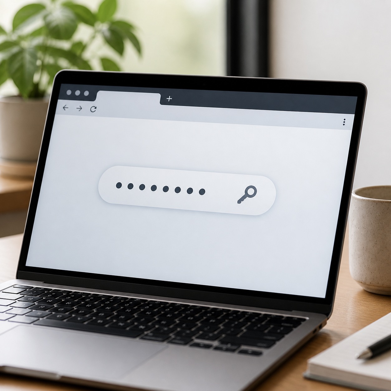 Laptop illustrating browser password autofill