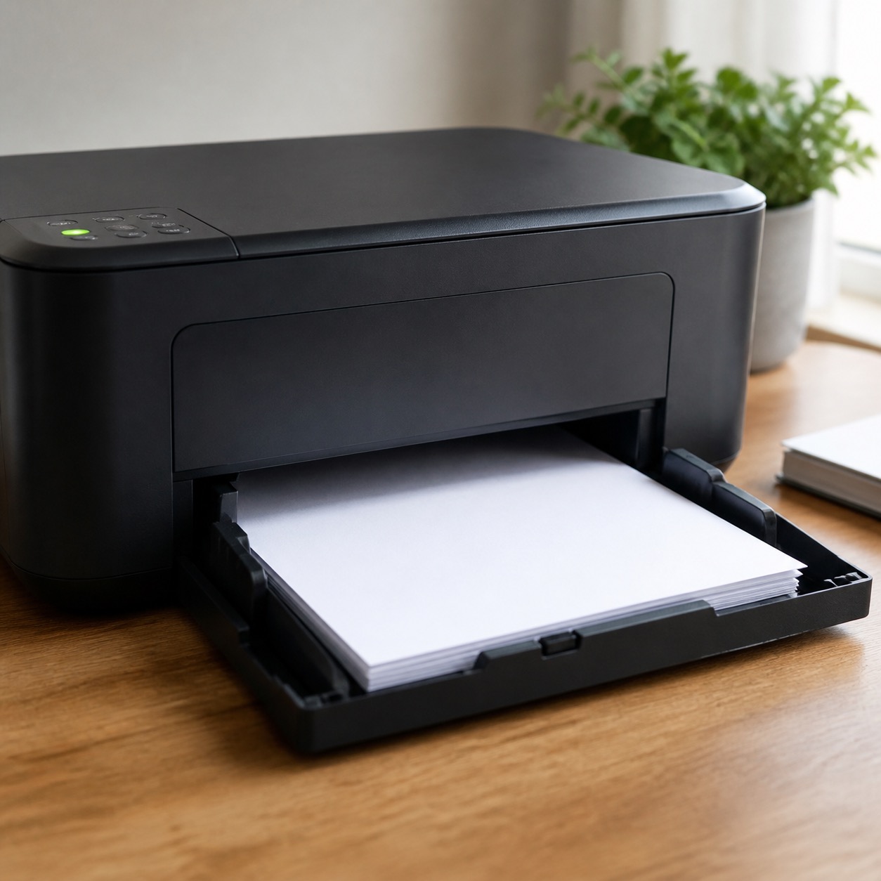 Home printer with paper ready to print