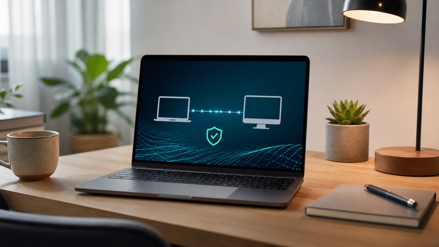 Laptop illustrating safe remote-access awareness