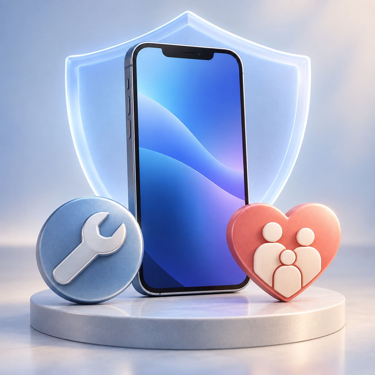 A generic phone repair protection illustration, representing planning for unexpected device problems.