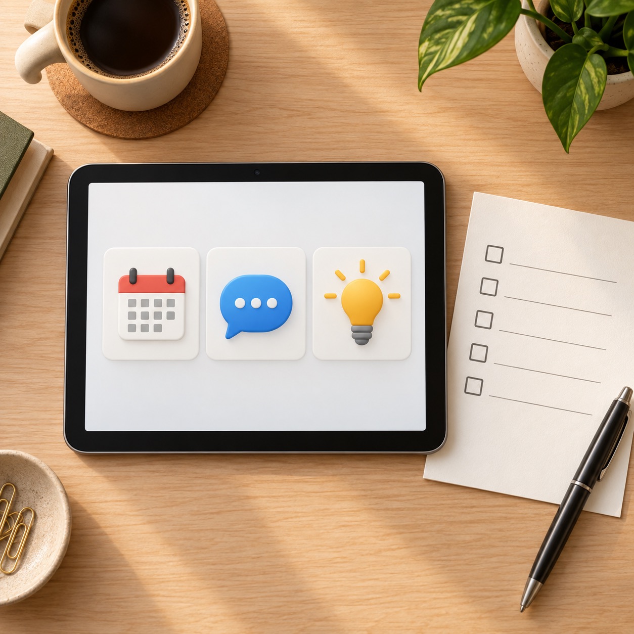 Generic tablet checklist for choosing an AI tool carefully