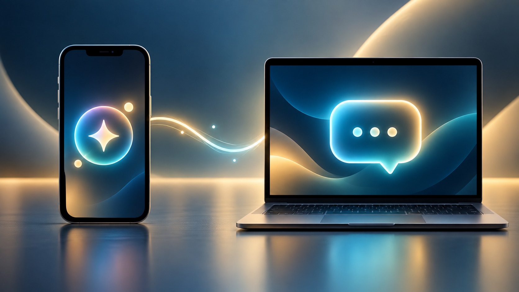Generic front-facing phone and laptop comparing two AI tools