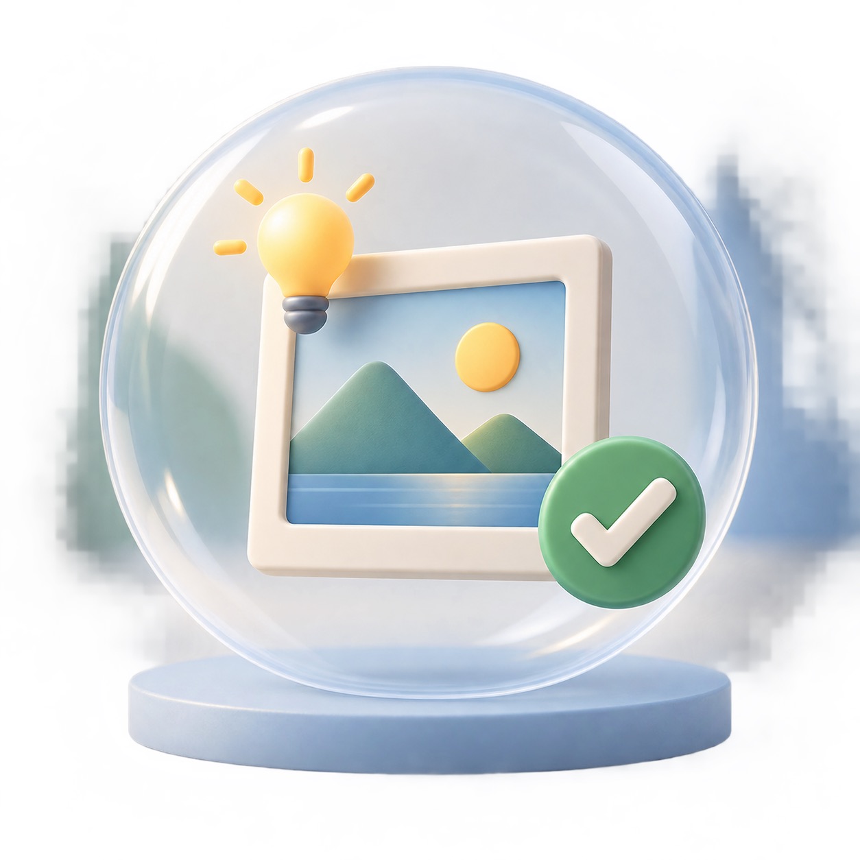 A responsible sharing illustration with a generic device and privacy symbol, no logos.