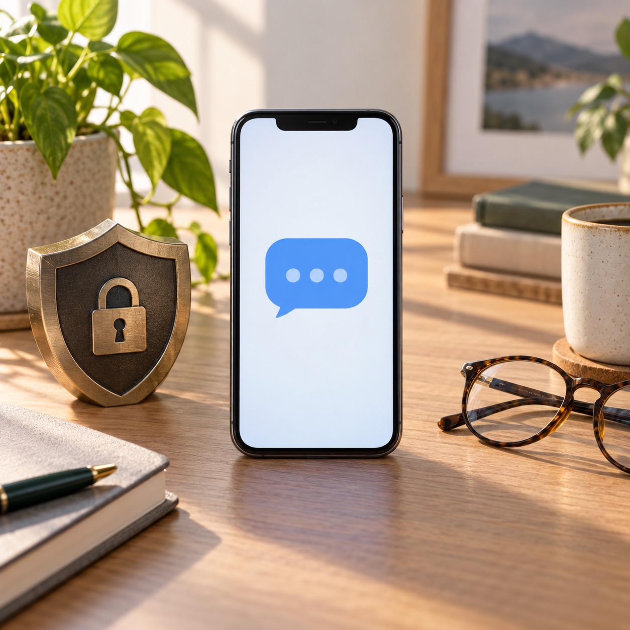 A generic phone and privacy shield, representing safer use on a mobile device.