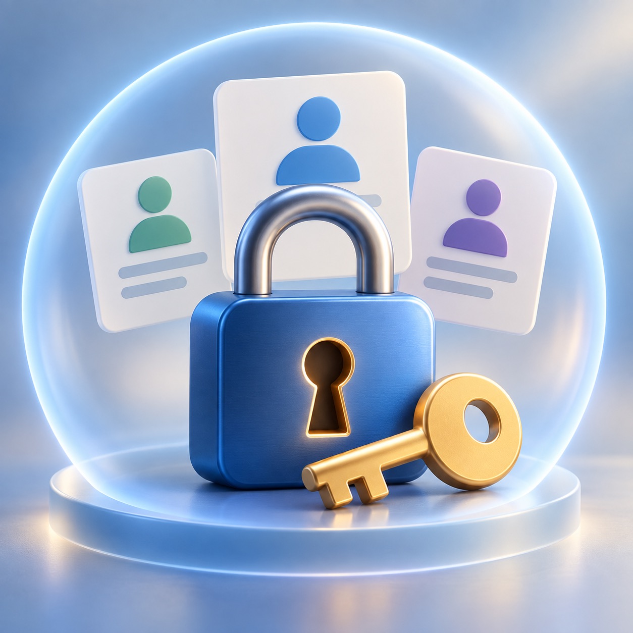 Lock and identity symbols for account safety
